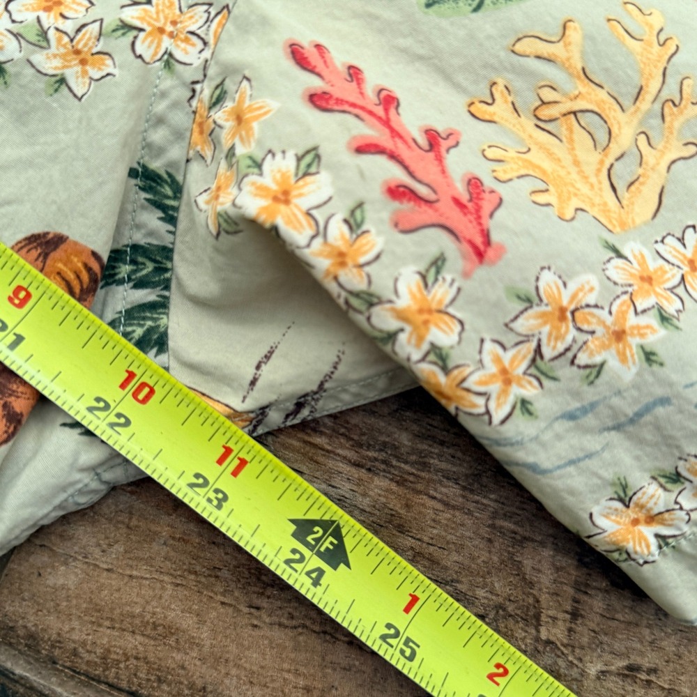 Tommy Hilfiger Vintage 90s Hula Hawaiian Map Print Button Down Shirt, Tan, L - Picture 11 of 11
